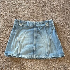 We The Free Blue Cargo Skater Mini Skirt